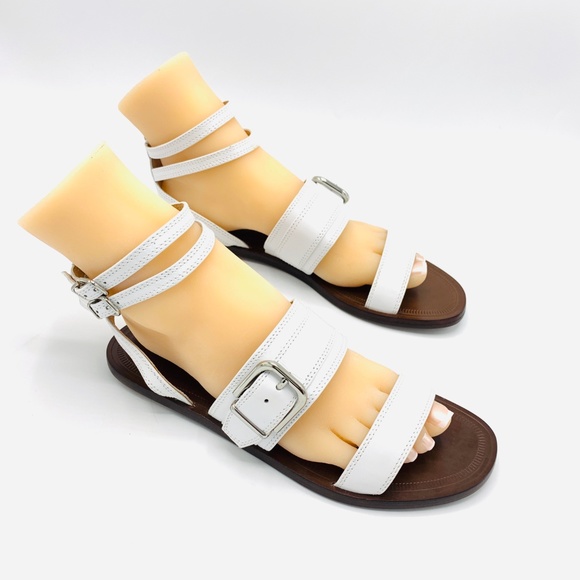 Via Spiga Sedana White Leather Sandals Sz 9M - Picture 3 of 6